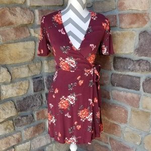FLORAL WRAP DRESS